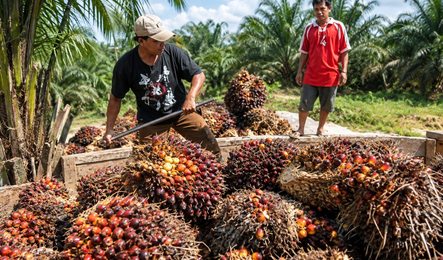 Ilustrasi aktivitas pekebun di Kalimantan Tengah.
