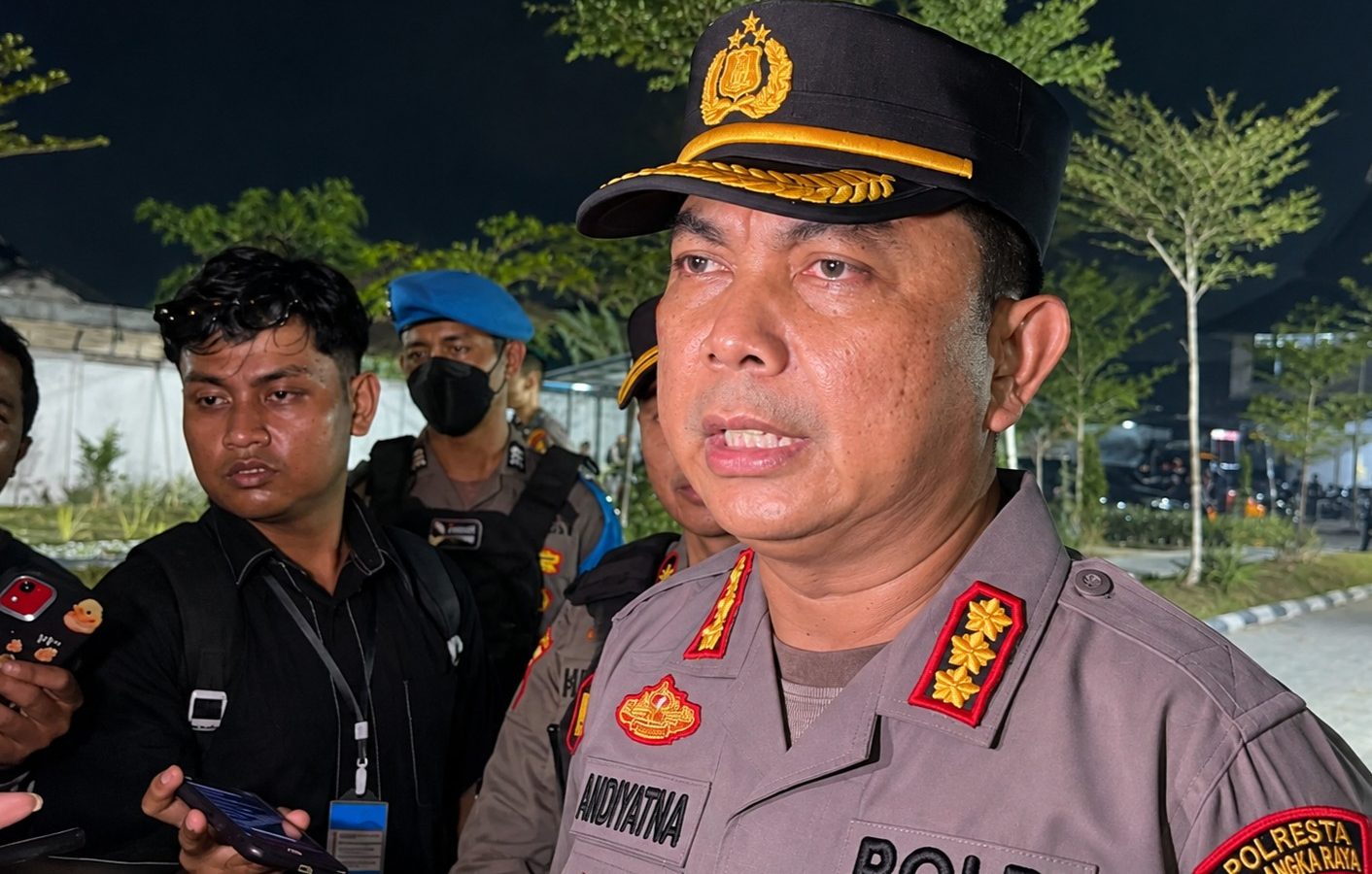 Kapolresta Palangka Raya Kombes Pol Andiyatna menyampaikan perkembangan penanganan perkara karhutla di wilayah Kota Palangka Raya.
