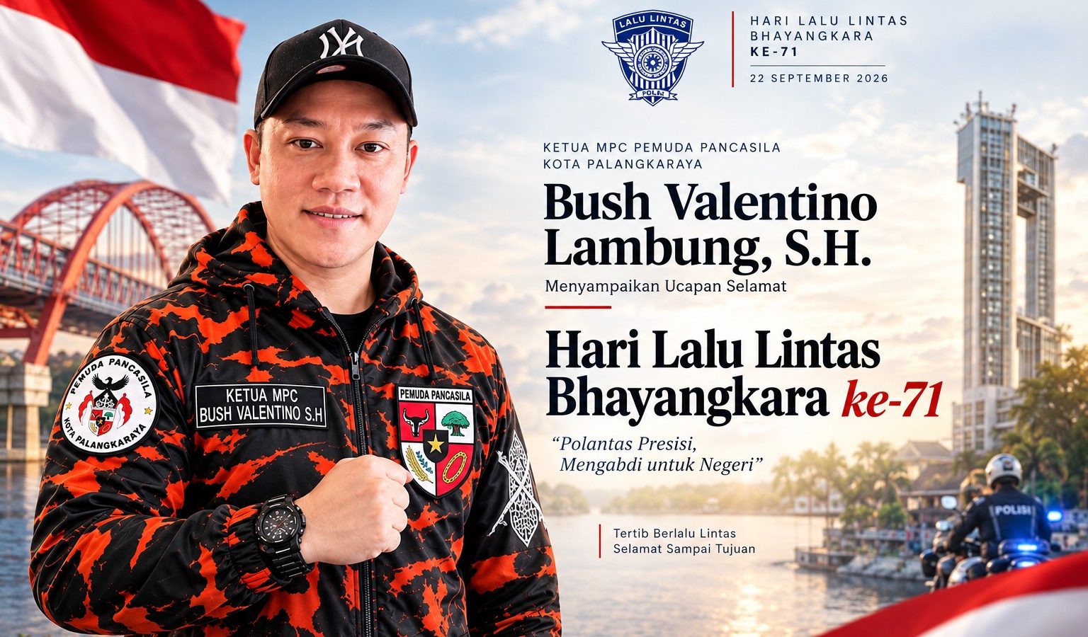 Ketua Majelis Pimpinan Cabang (MPC) Pemuda Pancasila Kota Palangka Raya, Bush Valentino Lambung.