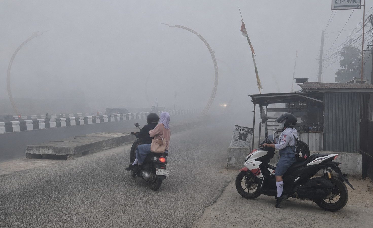 Kondisi kabut asap di wilayah Kotawaringin Timur saat kualitas udara terdampak karhutla.