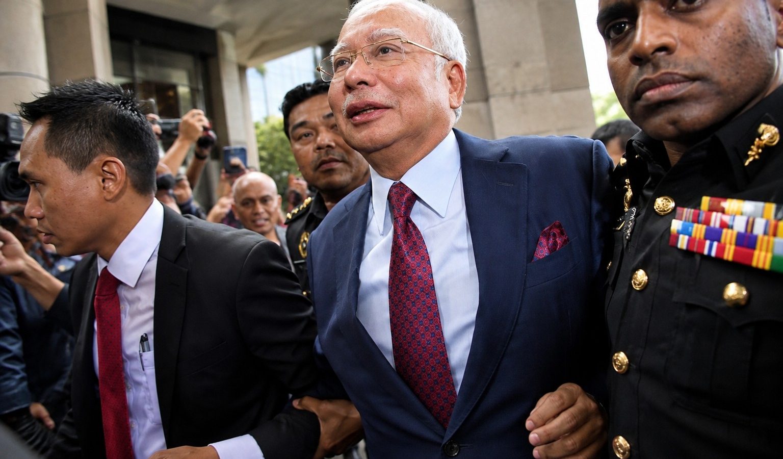 Mantan Perdana Menteri Malaysia Najib Razak dalam agenda persidangan di Kuala Lumpur, Malaysia.