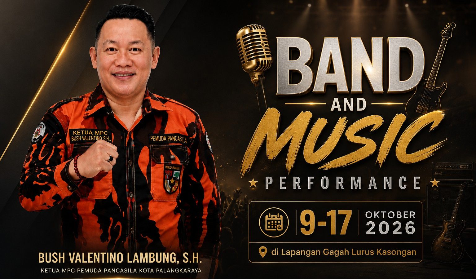 Ketua MPC PP Palangka Raya Dukung Parade Band dan Pasar UMKM Katingan