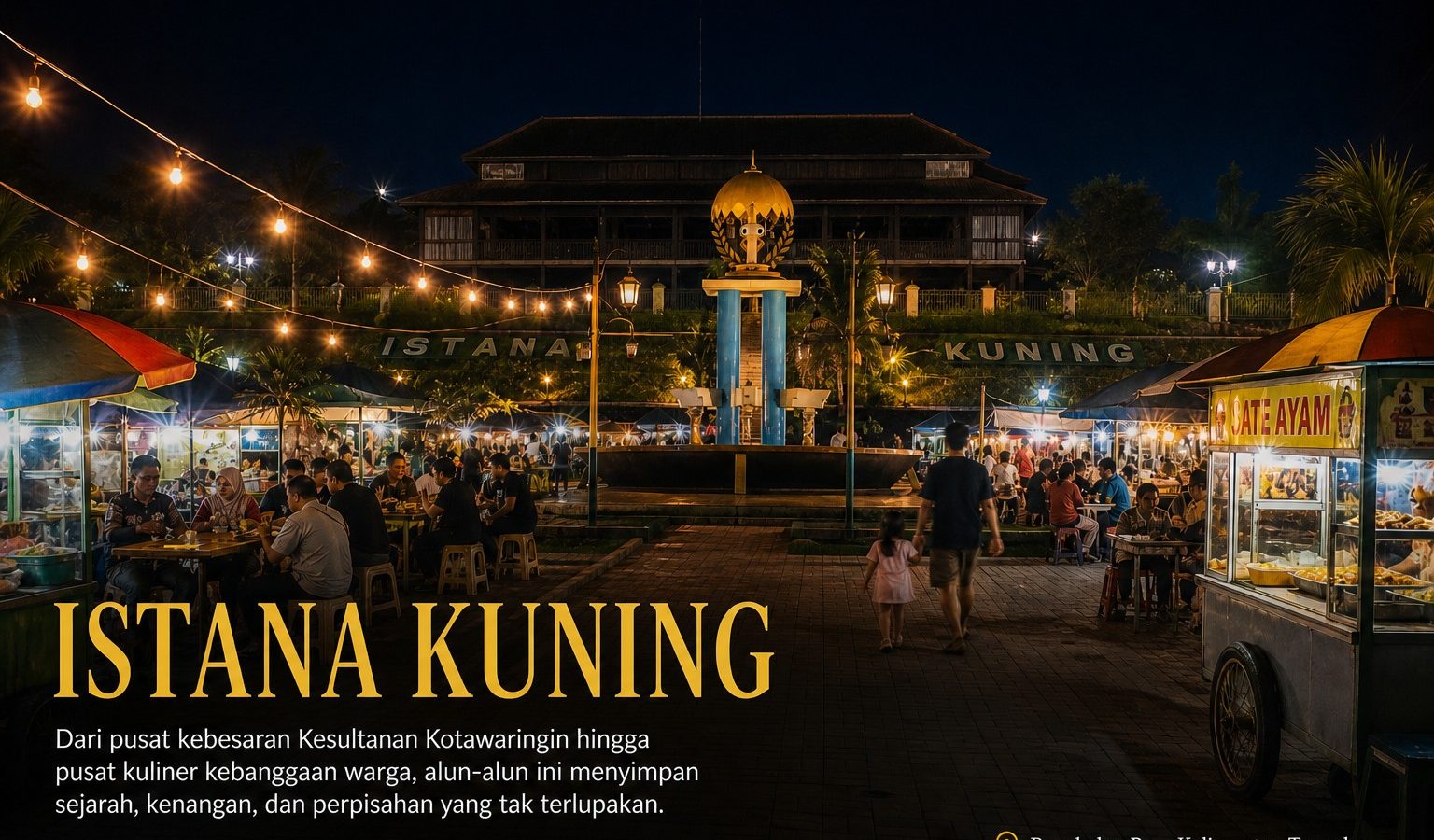 Istana Kuning di Pangkalan Bun, Kabupaten Kotawaringin Barat, yang menjadi salah satu jejak sejarah Kesultanan Kutaringin dan ruang publik warga.