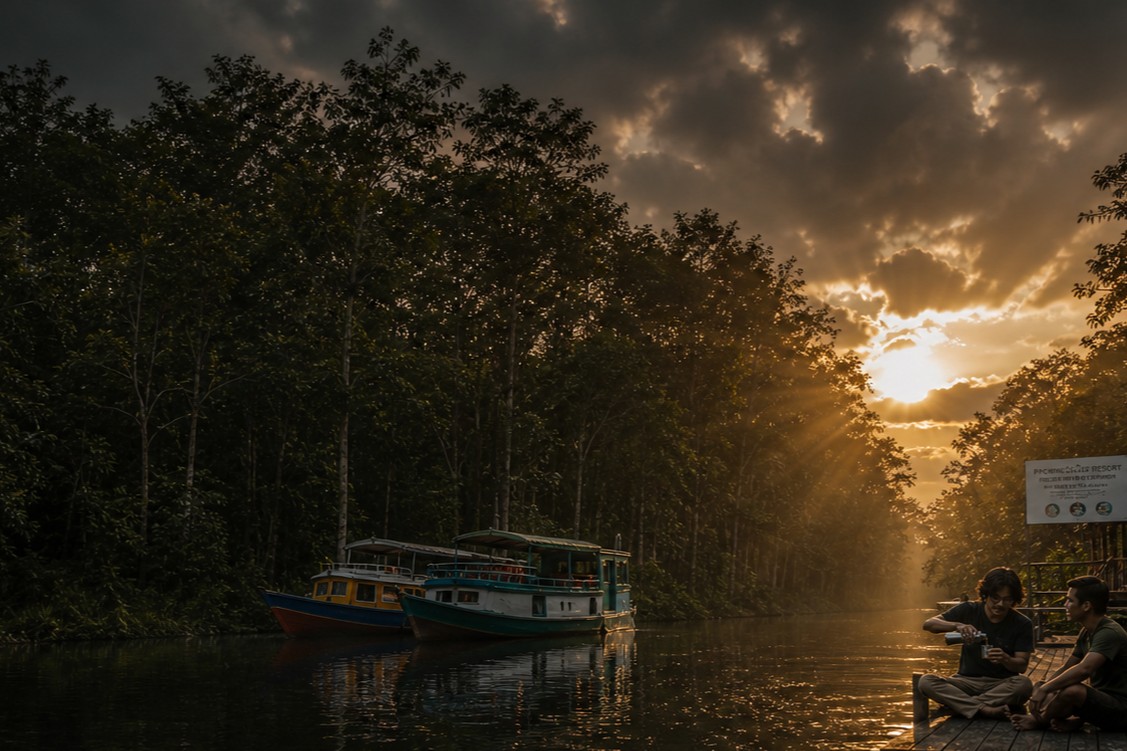 Sebelum berbalik arah, kami sempat merapat di Dermaga Pondok Tanggui. Menyeruput sisa kopi, menikmati hening yang tak ingin cepat berlalu.