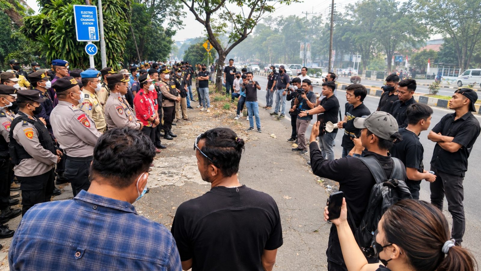 Aksi demonstrasi masaa GPG kembali digelar di Kantor PLN UP3 Palangka Raya, menuntut kepastian kompensasi bagi warga terdampak pemadaman bergilir.