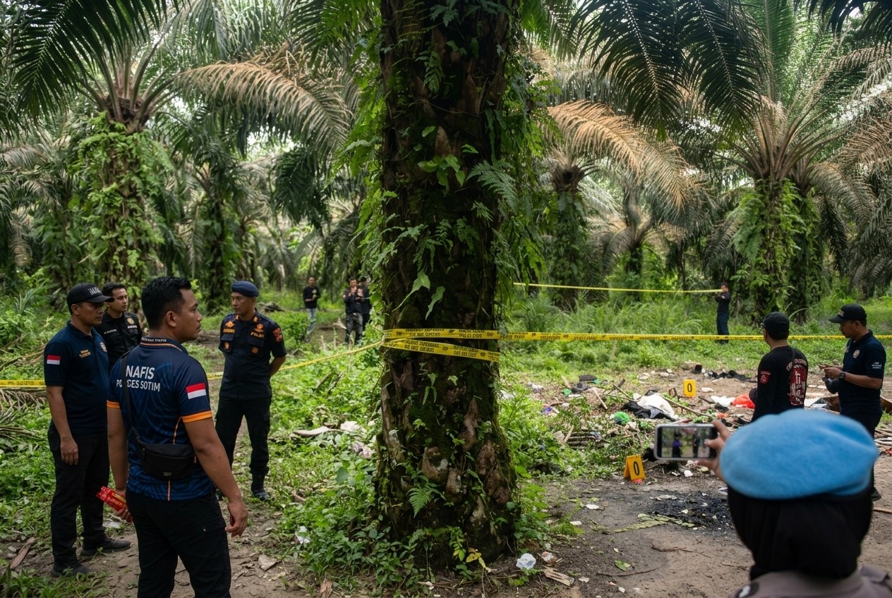 Ilustrasi/Aparat kepolisian membentangkan garis polisi di kawasan yang menjadi objek sengketa
